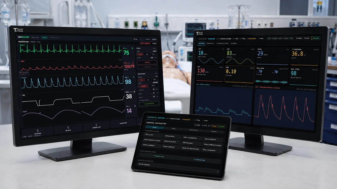 Sala de simulación clínica equipada con Neuro SimMonitor